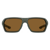 Under Armour Mens Brown Polar High Contrast Oleophobic Lens Matte Green Rectangular Sunglasses with 100% UV Protection