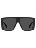 MOSCHINO Womens Grey Lens Black Square Sunglasses with 100% UV Protection-20471180760IR