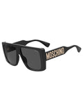 MOSCHINO Womens Grey Lens Black Square Sunglasses with 100% UV Protection-20471180760IR