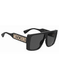 MOSCHINO Womens Grey Lens Black Square Sunglasses with 100% UV Protection-20471180760IR