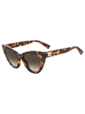 MOSCHINO Womens Green Lens Havana Cat Eye Sunglasses with 100% UV Protection-20471205L539K
