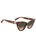 MOSCHINO Womens Green Lens Havana Cat Eye Sunglasses with 100% UV Protection-20471205L539K