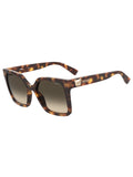 MOSCHINO Womens Green Lens Havana Square Sunglasses with 100% UV Protection-20471305L559K