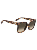 MOSCHINO Womens Green Lens Havana Square Sunglasses with 100% UV Protection-20471305L559K