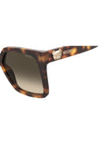 MOSCHINO Womens Green Lens Havana Square Sunglasses with 100% UV Protection-20471305L559K