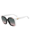 MOSCHINO Womens Green Lens Black Square Sunglasses with 100% UV Protection-2047133H255JP