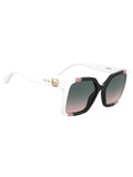 MOSCHINO Womens Green Lens Black Square Sunglasses with 100% UV Protection-2047133H255JP