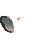 MOSCHINO Womens Green Lens Black Square Sunglasses with 100% UV Protection-2047133H255JP