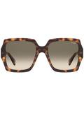 MOSCHINO Womens Green Lens Havana Square Sunglasses with 100% UV Protection-20471505L569K
