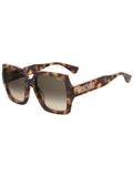 MOSCHINO Womens Green Lens Havana Square Sunglasses with 100% UV Protection-20471505L569K