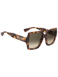 MOSCHINO Womens Green Lens Havana Square Sunglasses with 100% UV Protection-20471505L569K