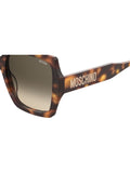 MOSCHINO Womens Green Lens Havana Square Sunglasses with 100% UV Protection-20471505L569K