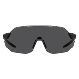 Under Armour Unisex Grey Oleophobic Lens Matte Black Wrap around Sunglasses with 100% UV Protection