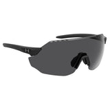 Under Armour Unisex Grey Oleophobic Lens Matte Black Wrap around Sunglasses with 100% UV Protection