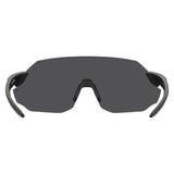 Under Armour Unisex Grey Oleophobic Lens Matte Black Wrap around Sunglasses with 100% UV Protection
