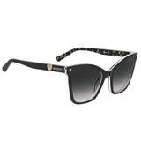 Moschino Love Womens Dark Grey Shaded Lens Pattern Black Rectangular Sunglasses with 100% UV Protection - 2049207RM549O