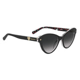 Moschino Love Womens Dark Grey Shaded Lens Pattern Black Cat Eye Sunglasses with 100% UV Protection - 2049217RM529O