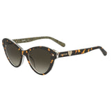 Moschino Love Womens Brown Shaded Lens Pattern Havana Cat Eye Sunglasses with 100% UV Protection - 204921H7P52HA