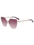 MOSCHINO LOVE Womens Pink Lens Gold Round Sunglasses with 100% UV Protection-204922MU1599R