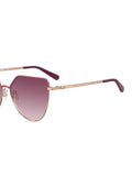 MOSCHINO LOVE Womens Pink Lens Gold Round Sunglasses with 100% UV Protection-204922MU1599R