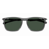 Carrera Mens Green Lens Grey Rectangular Sunglasses with 100% UV Protection
