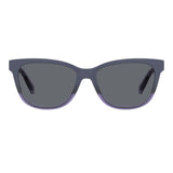Moschino Love Womens Grey Lens Blue Rectangular Sunglasses with 100% UV Protection - 204942PJP53IR