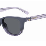 Moschino Love Womens Grey Lens Blue Rectangular Sunglasses with 100% UV Protection - 204942PJP53IR