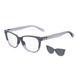Moschino Love Womens Grey Lens Blue Rectangular Sunglasses with 100% UV Protection - 204942PJP53IR