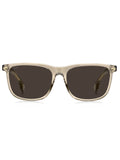 HUGO BOSS Mens Brown Lens Beige Rectangular Sunglasses with 100% UV Protection-20506210A5870