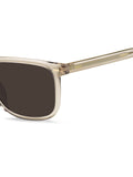 HUGO BOSS Mens Brown Lens Beige Rectangular Sunglasses with 100% UV Protection-20506210A5870
