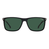 Carrera Mens Green Polarized Lens Matte Black Rectangular Sunglasses with 100% UV Protection