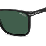 Carrera Mens Green Polarized Lens Matte Black Rectangular Sunglasses with 100% UV Protection
