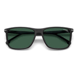 Carrera Mens Green Polarized Lens Matte Black Rectangular Sunglasses with 100% UV Protection