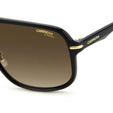 Carrera Mens Brown Shaded Lens Black Gold Rectangular Sunglasses with 100% UV Protection