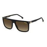 Carrera Unisex Brown Shaded Lens Black Rectangular Sunglasses with 100% UV Protection