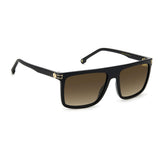 Carrera Unisex Brown Shaded Lens Black Rectangular Sunglasses with 100% UV Protection