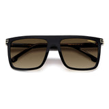Carrera Unisex Brown Shaded Lens Black Rectangular Sunglasses with 100% UV Protection