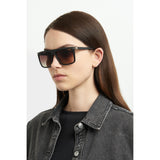 Carrera Unisex Brown Shaded Lens Black Rectangular Sunglasses with 100% UV Protection