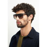 Carrera Unisex Brown Shaded Lens Black Rectangular Sunglasses with 100% UV Protection