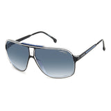 Carrera Mens Blue Lens Black Navigator Sunglasses with 100% UV Protection