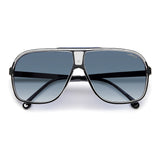 Carrera Mens Blue Lens Black Navigator Sunglasses with 100% UV Protection