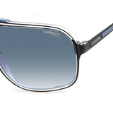 Carrera Mens Blue Lens Black Navigator Sunglasses with 100% UV Protection