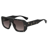 MOSCHINO Womens Grey Lens Black Rectangular Sunglasses with 100% UV Protection-205414807549O