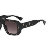 MOSCHINO Womens Grey Lens Black Rectangular Sunglasses with 100% UV Protection-205414807549O