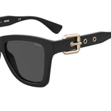 Moschino Womens Grey Lens Black Square Sunglasses with 100% UV Protection - 20541580754IR
