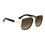 Dsquared2 Mens Brown Shaded Lens Gold Black Square Sunglasses with 100% UV Protection.