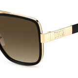 Dsquared2 Mens Brown Shaded Lens Gold Black Square Sunglasses with 100% UV Protection.