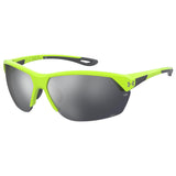 Under Armour Mens Silver Oleophobic Lens Green Yellow Fluo Rectangular Sunglasses with 100% UV Protection