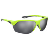 Under Armour Mens Silver Oleophobic Lens Green Yellow Fluo Rectangular Sunglasses with 100% UV Protection