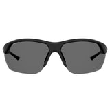 Under Armour Mens Grey Polarized  Oleophobic Lens Black Rectangular Sunglasses with 100% UV Protection